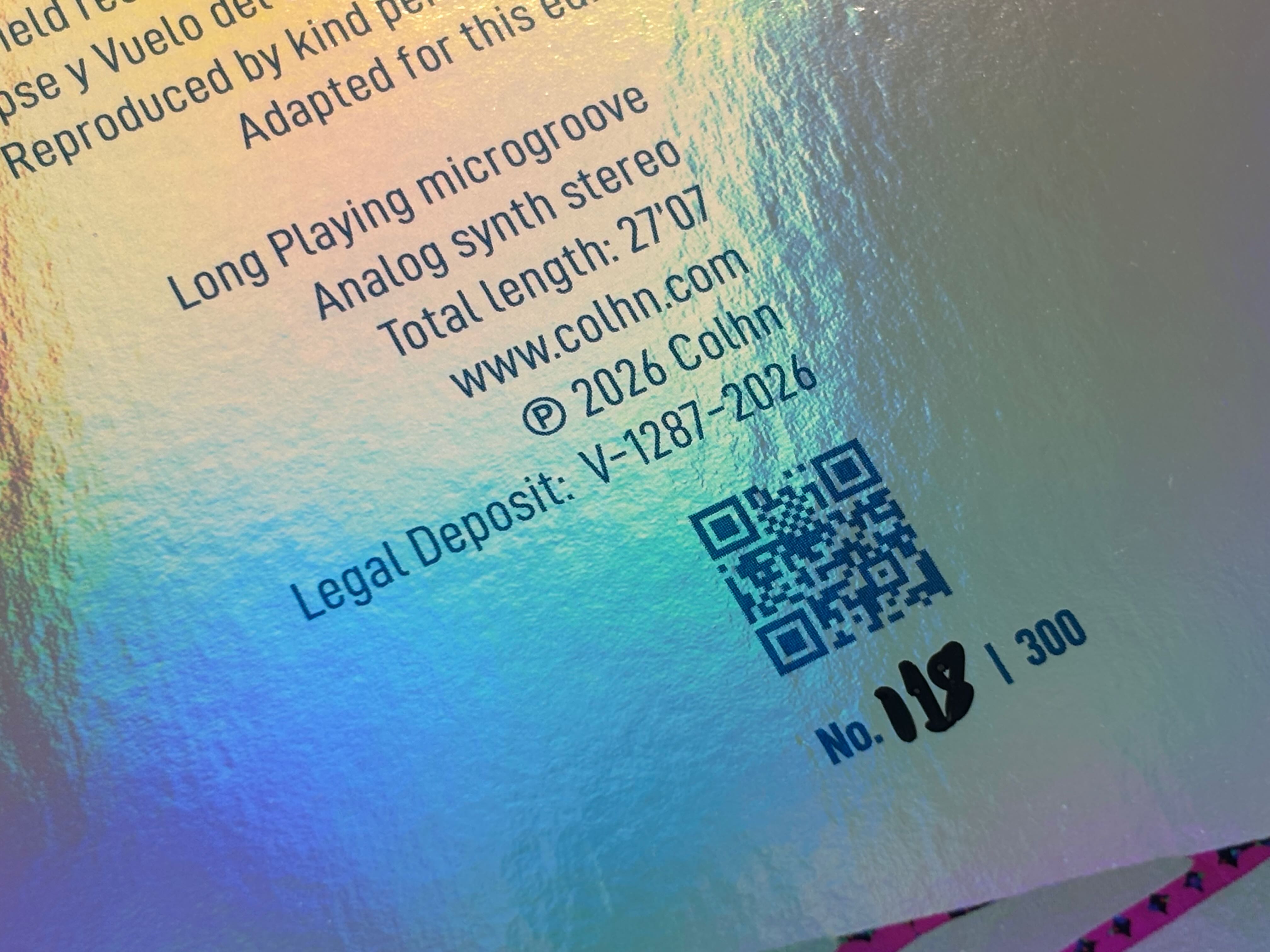 Detail of the holographic sleeve and numbered edition